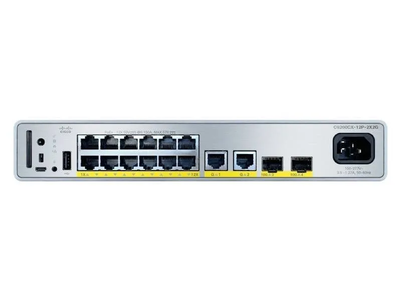 Коммутатор Cisco C9200CX-12P-2X2G-A 12-Port PoE+ Catalyst 9200CX