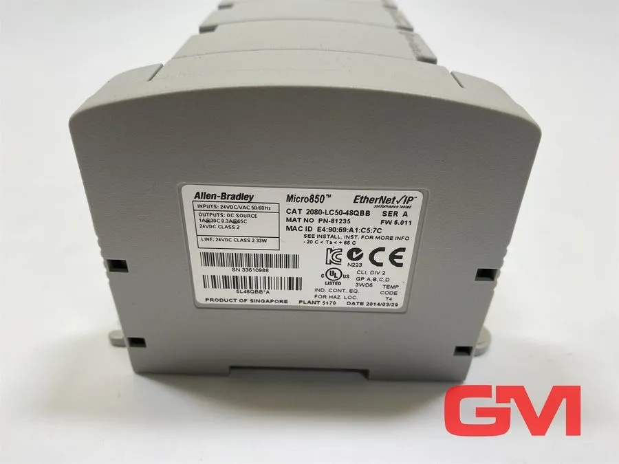 ПЛК Allen Bradley PLC CPU 2080-LC50-48QBB 48 I/O NET/IP Controller Series A FW 6