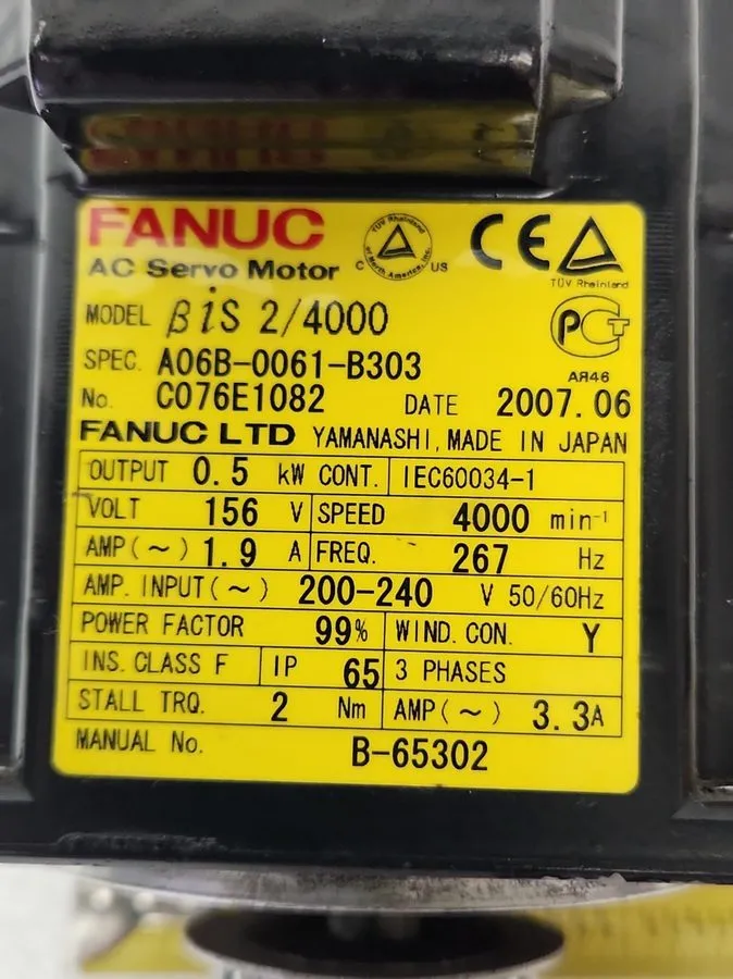 Серводвигатель FANUC A06B-0061-B303 Servo Motor