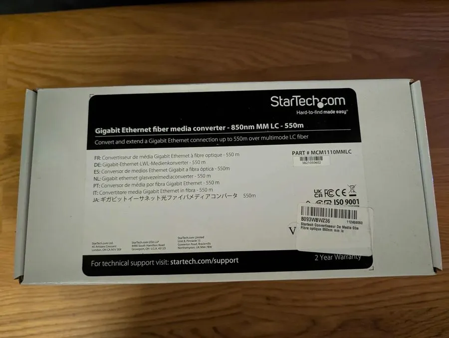 Медиаконвертер StarTech MCM1110MMLC Gigabit Ethernet Fiber Media Converter 850nm
