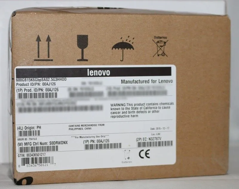 Жёсткий диск Lenovo 00AJ126 00AJ127 600GB 15K 12G 2.5" SAS G3HS X3650 M5 Hard Dr