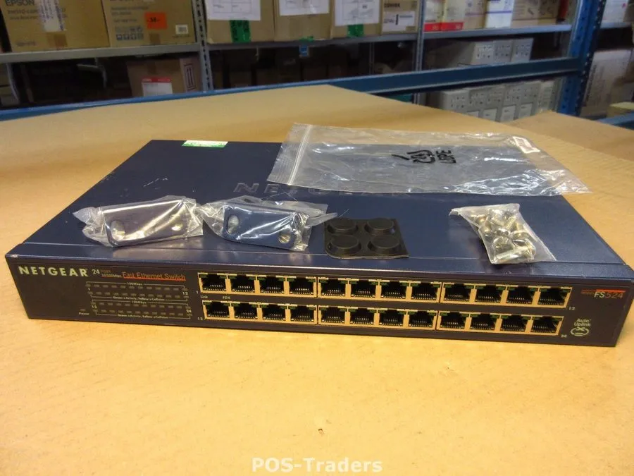 Коммутатор NETGEAR FS524 Rackmount Switch 24 x RJ45 10/100 Switch + RACK EARS & 