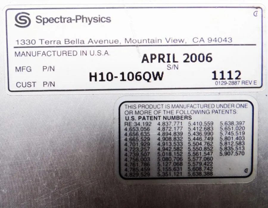 Электронный компонент Spectra Physics H10-106QW Industrial Laser