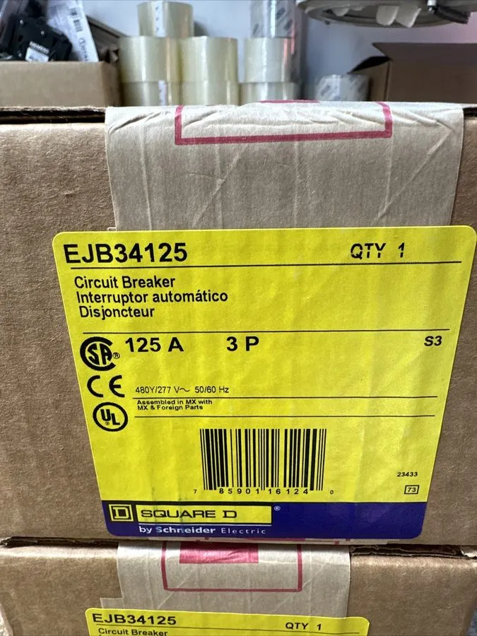 Автоматический выключатель Square D EJB34125 3p 480v 125a 65k NF Bolt In Circuit