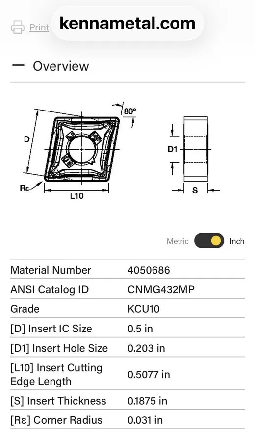 Режущий инструмент 5 Kennametal CNMG120408MP KCS10B carbide insert CNMG432MP — фото лота 2