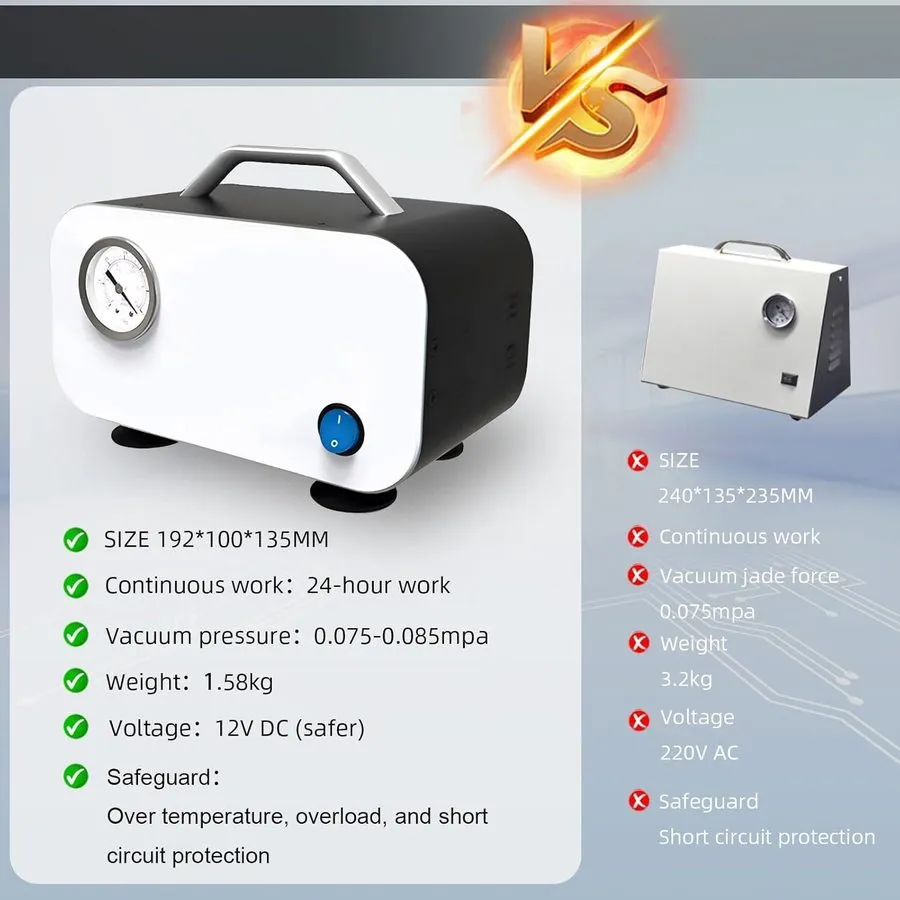 Насос Lab Diaphragm Vacuum Pump Portable Mini Oilless with Rubber Tube Oil Free1 — фото лота 2