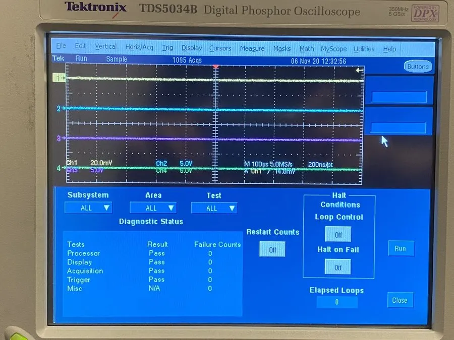 Осциллограф Tektronix TDS5034B Oscilloscope Digital 4ch 350MHz Bandwidth 5GS/s