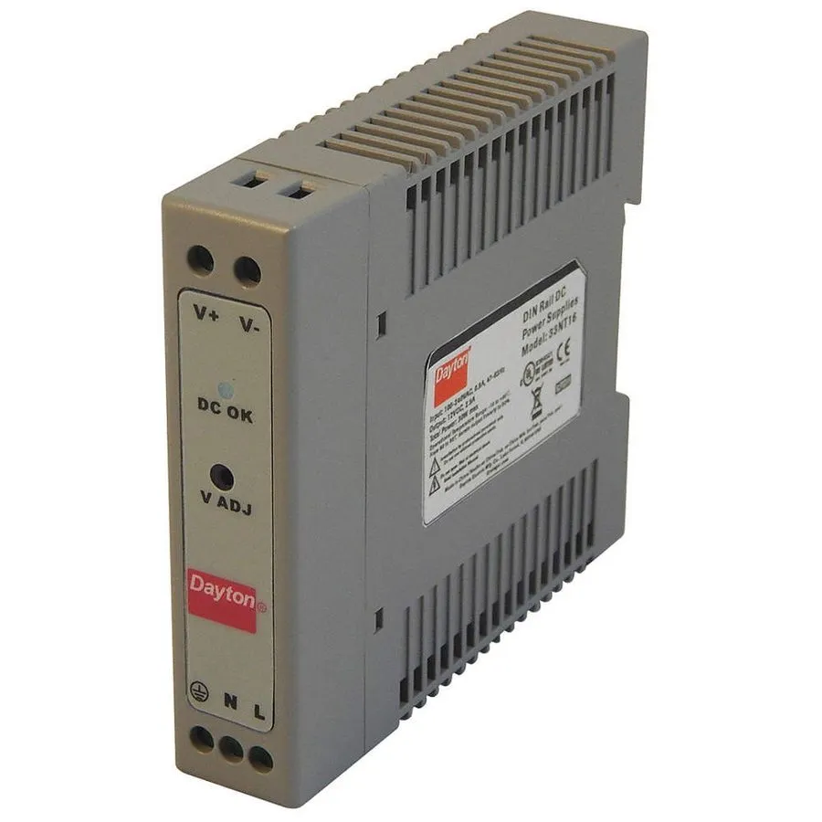 Блок питания DAYTON 33NT16 Power Supply,DIN Rail,30W,12VDC,Plastic — фото лота 1