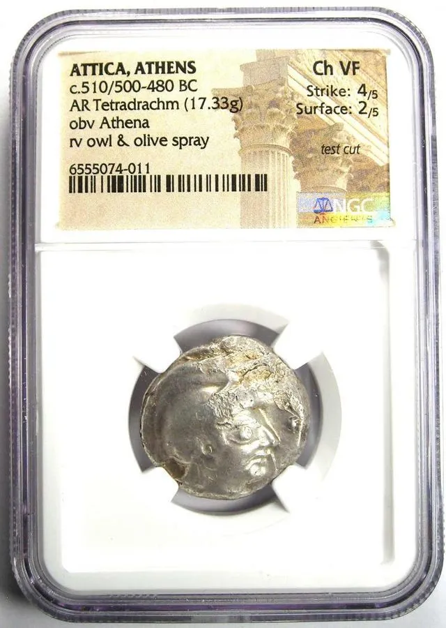 Лабораторный прибор Attica Athens AR Tetradrachm 510-480 BC Rare Early Issue NGC