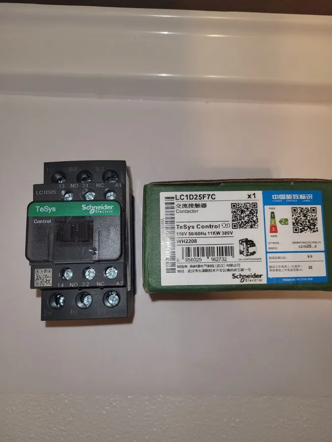 Контактор Schneider LC1D25 Contactor 110V Coil 25A 3-Pole TeSys D USA 🇺🇸