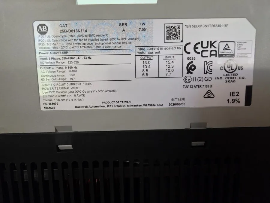 Частотный преобразователь Allen Bradley 25B-D013N114 PowerFlex 525 5.5kW 7.5Hp A