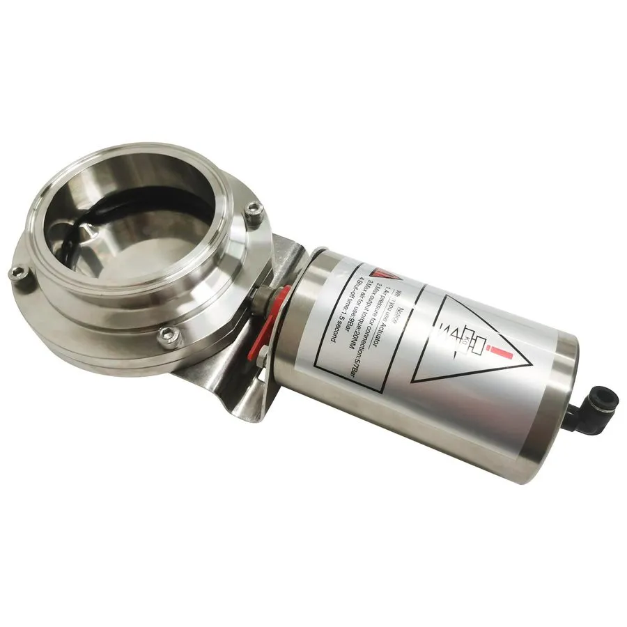 Клапан Pneumatic Butterfly Valve 102mm/4.02in Stainless Steel 304 Sanitary Clamp — фото лота 1