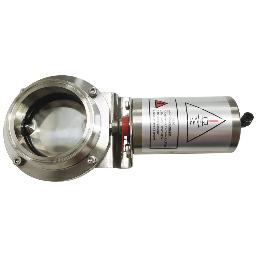 Клапан Pneumatic Butterfly Valve 102mm/4.02in Stainless Steel 304 Sanitary Clamp — фото лота 2