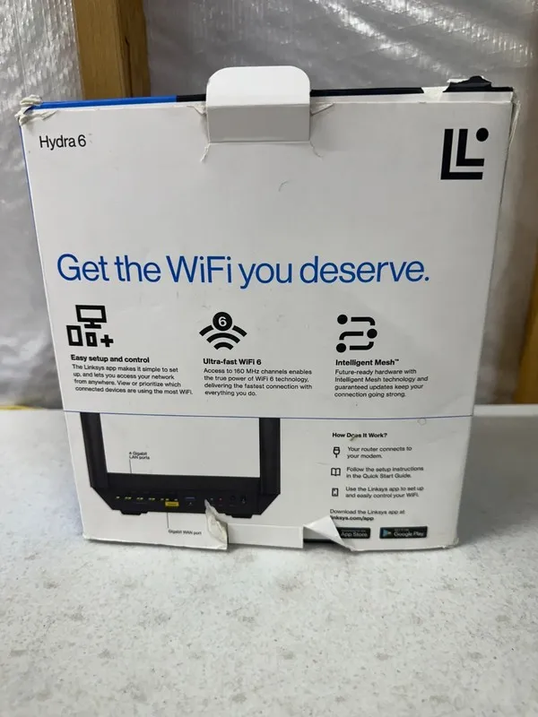 Маршрутизатор Linksys Hydra 6 Dual-Band Mesh Wi-Fi 6 Router Black MR2000