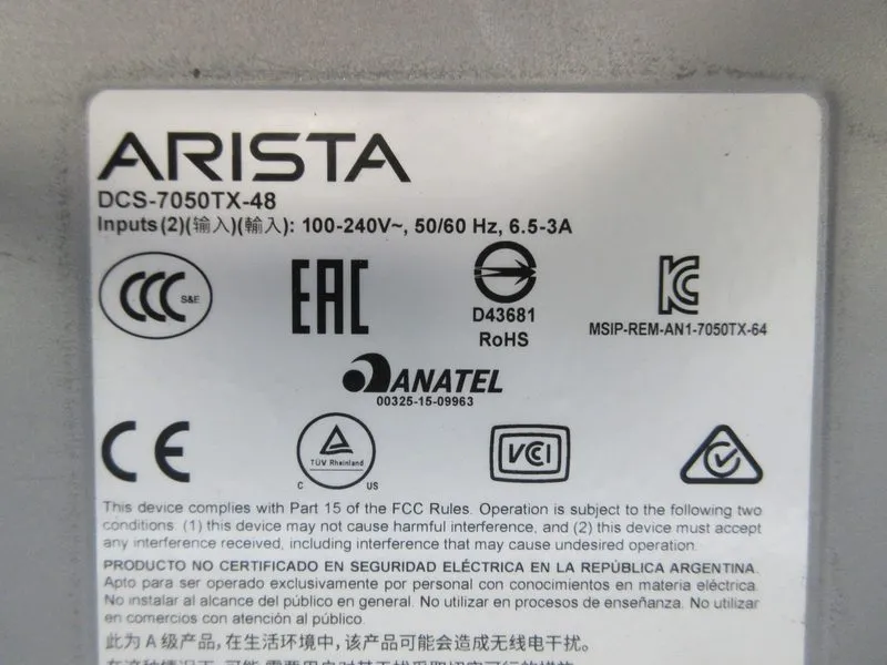 Коммутатор Arista DCS-7050TX-48 32-Port 10Gbe/4-Port 40Gbe QSFP Data Center Swit — фото лота 4