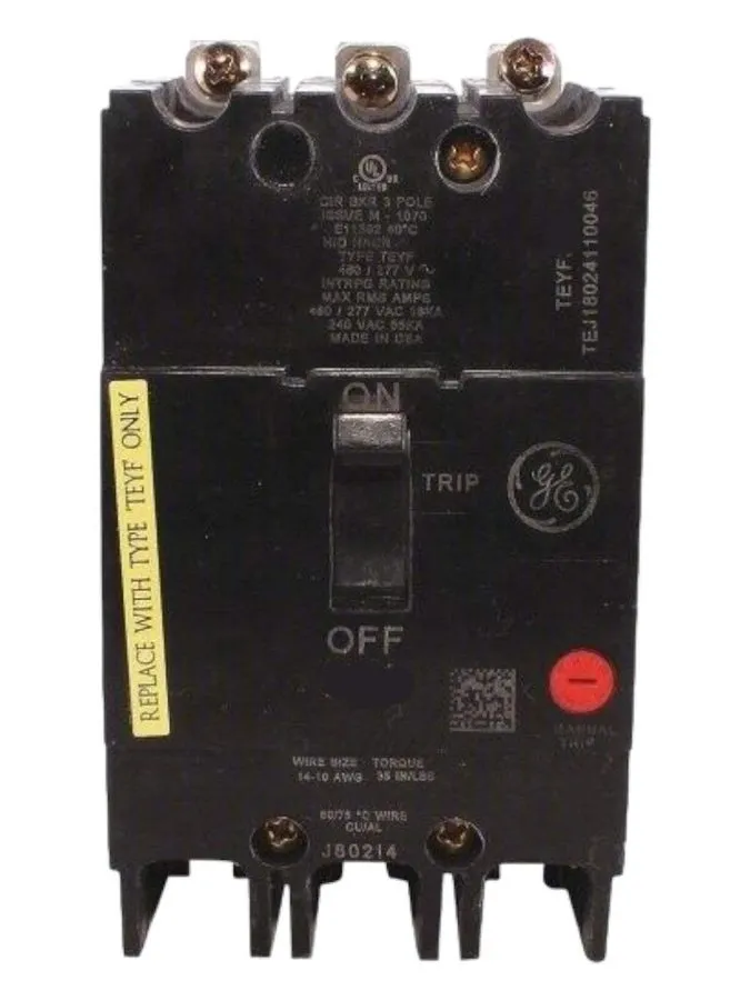 Автоматический выключатель GE TEYF315 Bolt-On Circuit Breaker 15A 480V 3P 3PH TE
