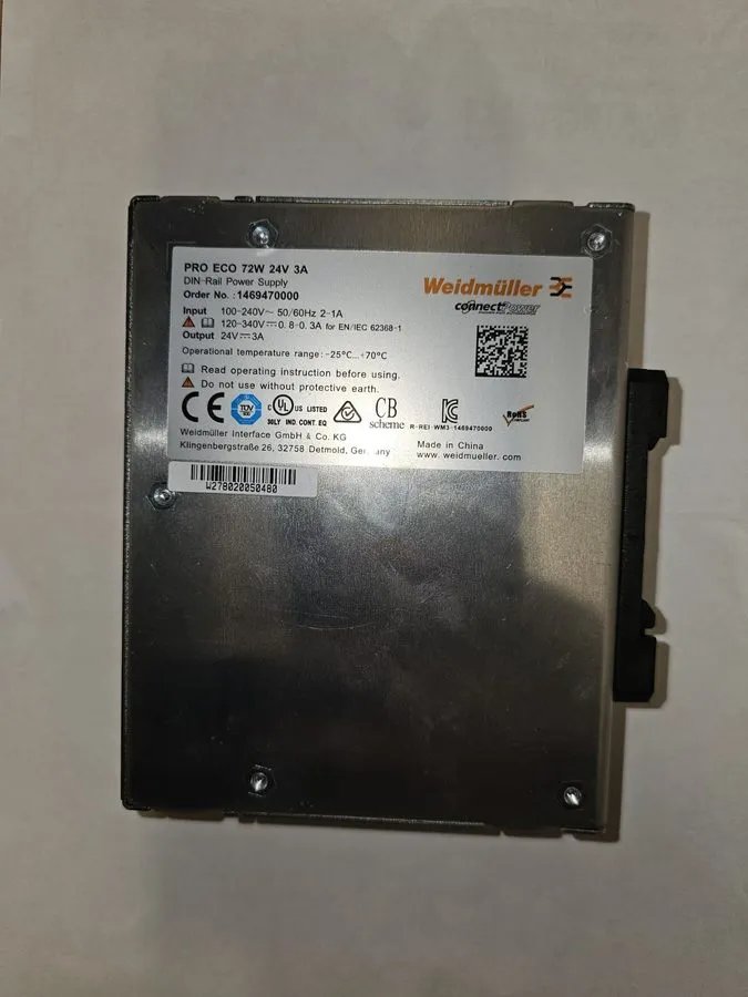 Блок питания Weidmuller 1469470000 PRO ECO DIN Rail Power Supply 72W 24V 3A — фото лота 1