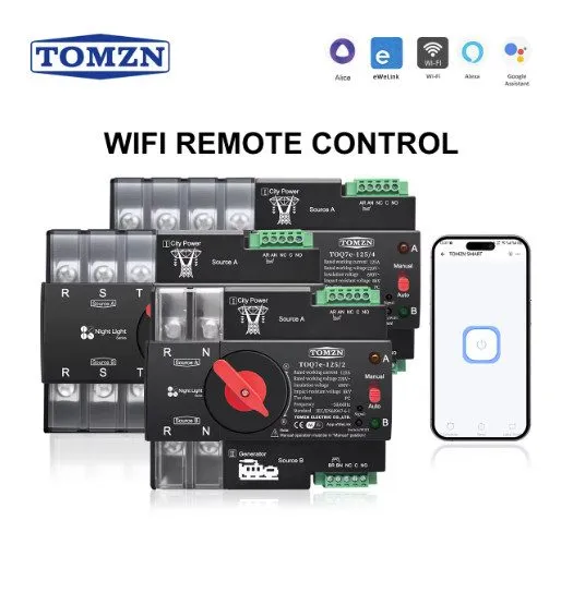 Коммутатор TOMZN eWeLink WiFi ATS 2P/3P/4P 125A Dual Power Switch