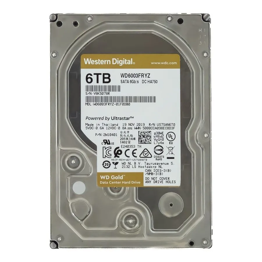 Жёсткий диск Western Digital WD Gold WD6003FRYZ 6TB 7.2K 256MB SATA III 3.5" HDD — фото лота 2