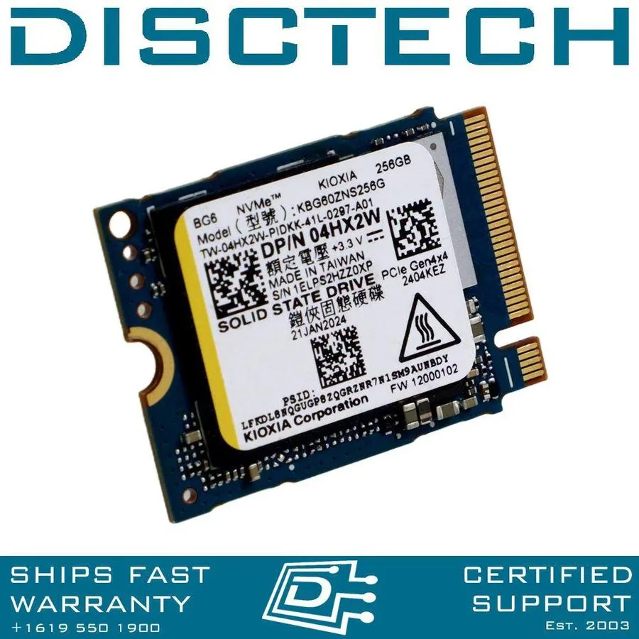 SSD-накопитель Kioxia 2230mm KBG60ZNS256G 256GB M.2 NVMe Gen 4.0 x 4 SSD 04HX2W