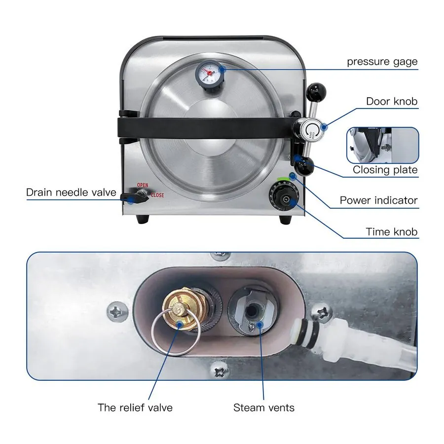 Стерилизатор 18L/22L Dental Autoclave Steam Sterilizer/Medical Class B Steriliza
