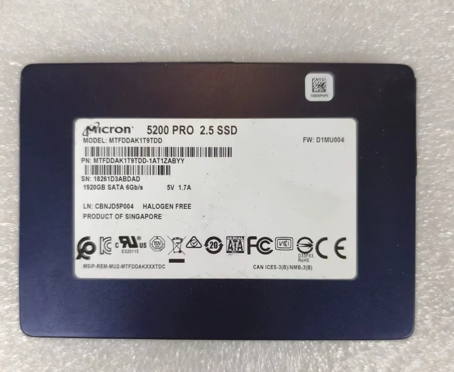 SSD-накопитель XMWMK Dell MICRON 960GB 2.5" SATA 6Gbs Mixed Use SSD MTFDDAK960TD