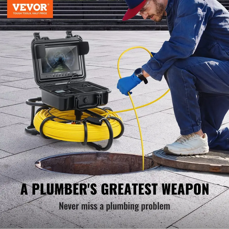 Камера для телеинспекции труб Uimoso 393ft/120m 9" Sewer Camera 1200TVL Monitor 