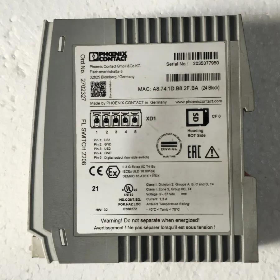Коммутатор PHOENIX CONTACT FL SWITCH 2208 INDUSTRIAL ETHERNET SWITCH 2702327 — фото лота 1