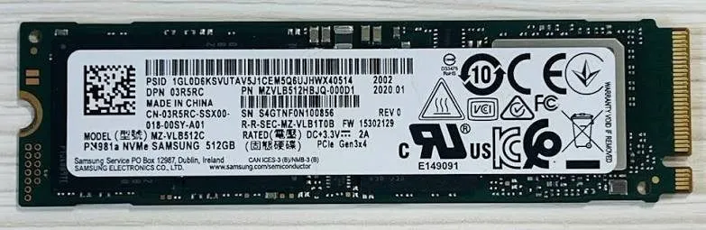 SSD-накопитель Samsung PM981a 512GB M.2 NVMe PCIe 3.0 Internal SSD / MZ-VLB512C