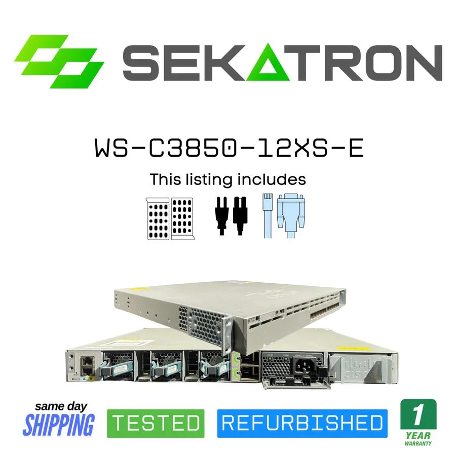Коммутатор Cisco WS-C3850-12XS-E 12 Port 10/100/1000 Switch 1/10g SFP