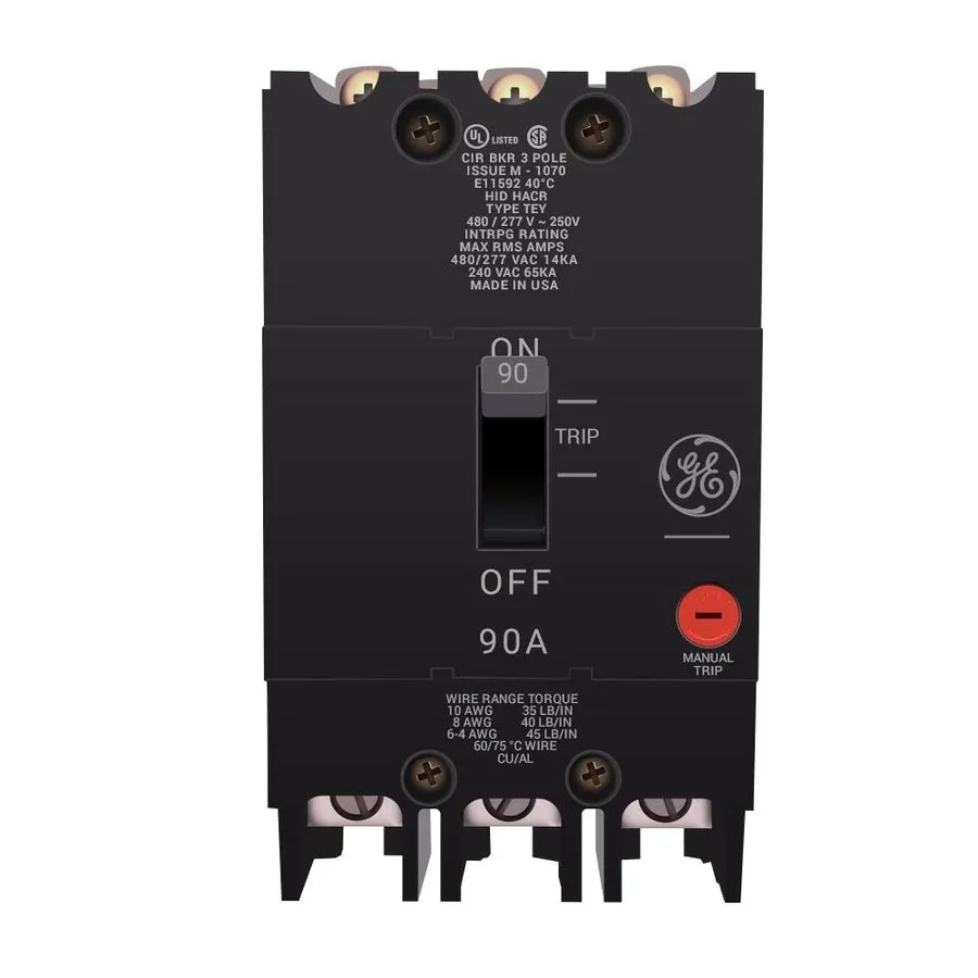 Автоматический выключатель GENERAL ELECTRIC TEY390 TEY 3 POLE 90 AMP 480v CIRCUI