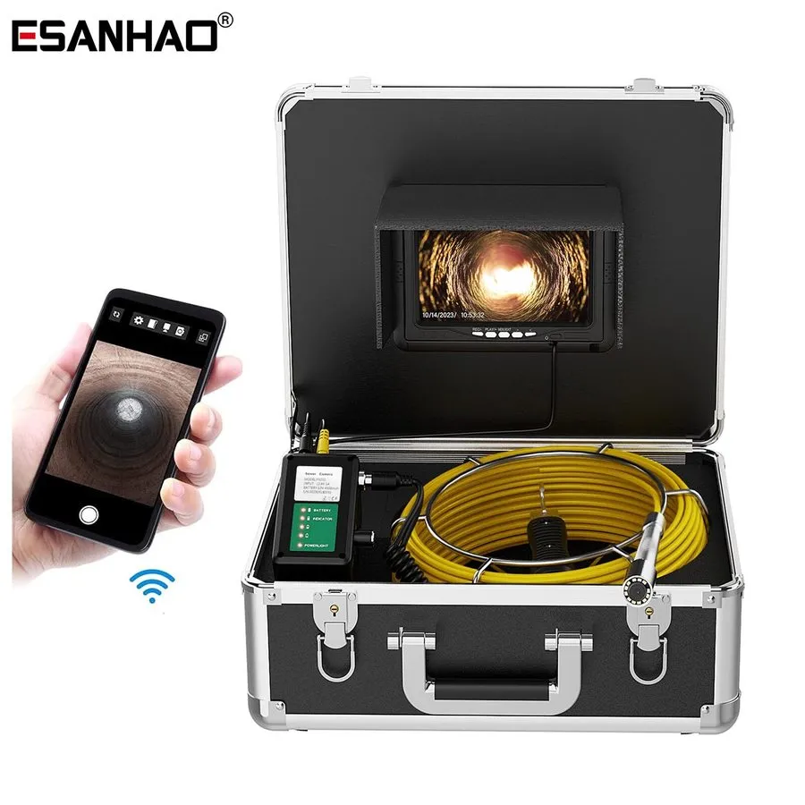 Камера для телеинспекции труб 9" Monitor 40M Pipe Inspection Camera IP68 HD 1000