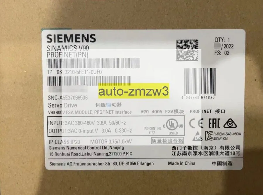 Частотный преобразователь 6SL3 210-5FE11-0UF0 SIEMENS SINAMICS V90 Input Voltage