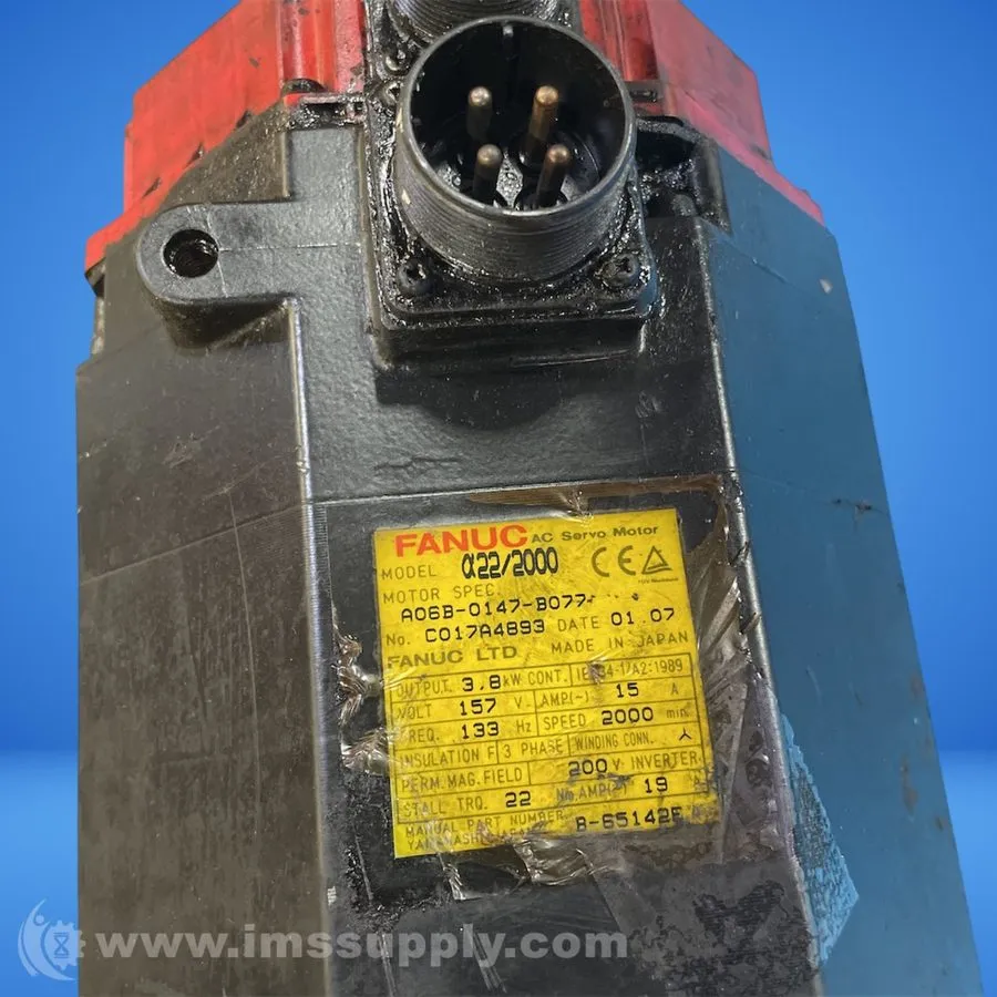 Серводвигатель Fanuc A06B-0147-B077 AC Servo Motor 3.8kW 157V 2000 RPM 15A 3PH