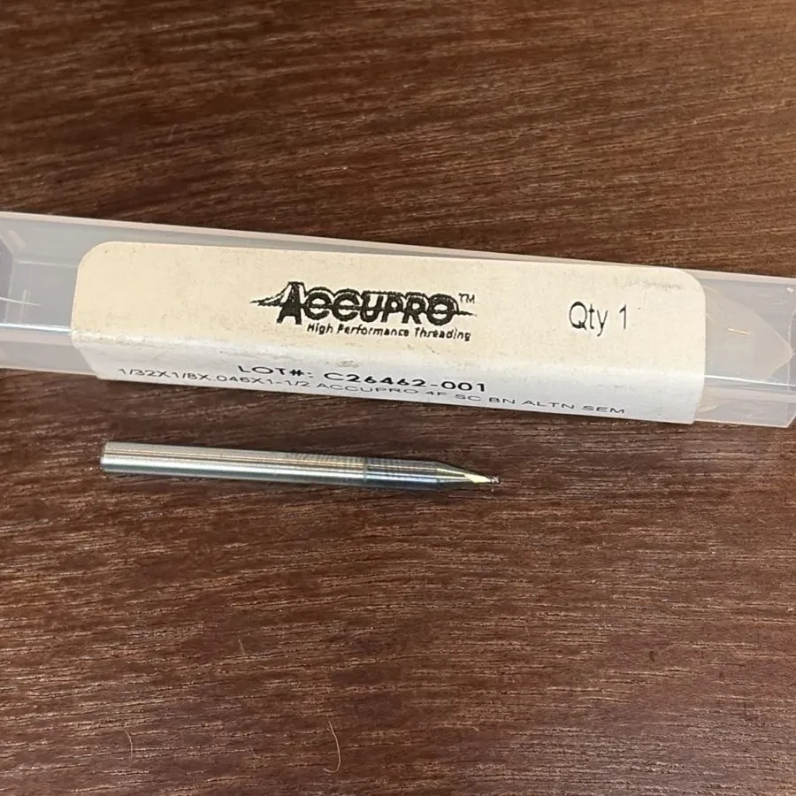 Режущий инструмент Accupro 61727830 1/32" Solid Carbide Ball End Mill 4 Flute Al — фото лота 2