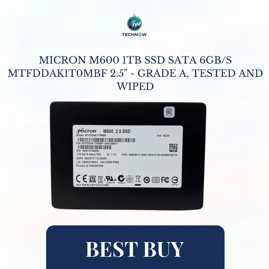 SSD-накопитель Micron M600 1TB SSD SATA 6Gb/s MTFDDAK1T0MBF 2.5" GRADE A, AND WI