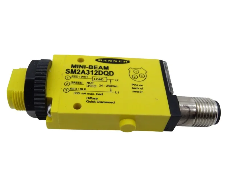 Фотоэлектрический датчик BANNER SM2A312DQD Mini-Beam Photoelectric Sensor 24-240 — фото лота 1