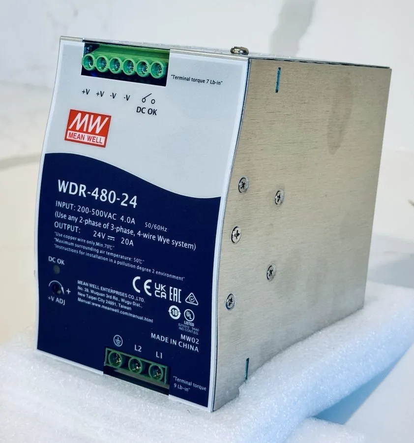 Блок питания Mean Well WDR-480-24 480 W DIN Rail Power Supply, 24 VDC 20 A, 200–