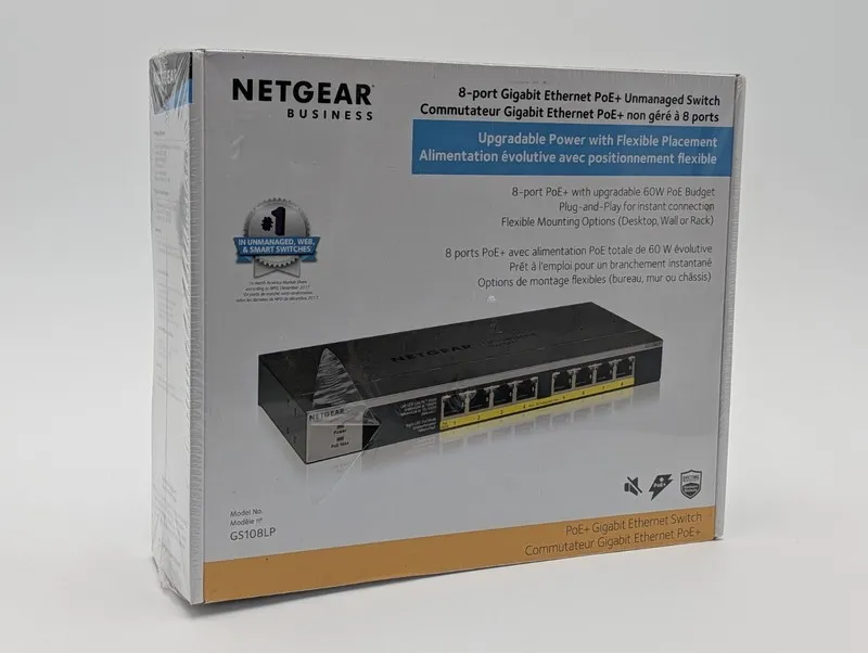 Коммутатор NETGEAR BUSINESS GS108LP 8 Port Gigabit Ethernet 60 W PoE+ Switch