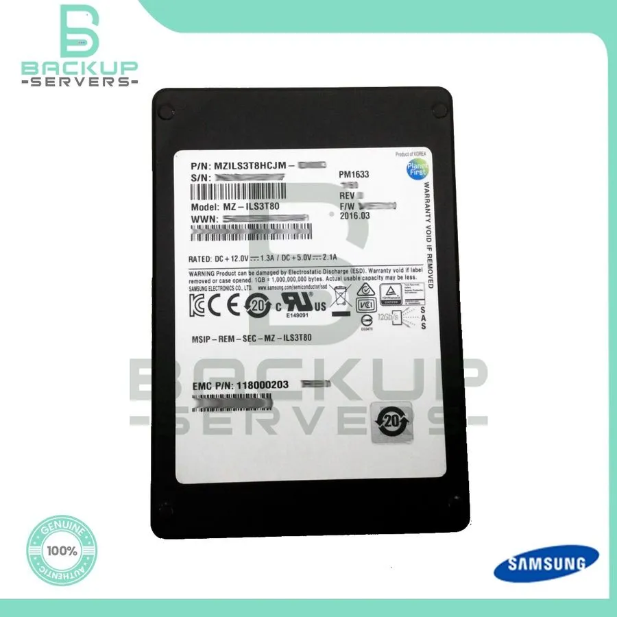 SSD-накопитель Samsung PM1633 3.84TB SSD SAS Solid State Drive MZILS3T8HCJM-000C
