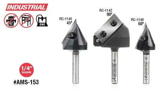 Оборудование ЧПУ Amana Tool 3-Pc 3D CNC V-Groove Router Bit Pack (AMS-157) — фото лота 1