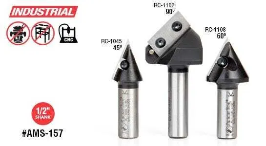 Оборудование ЧПУ Amana Tool 3-Pc 3D CNC V-Groove Router Bit Pack (AMS-157) — фото лота 2