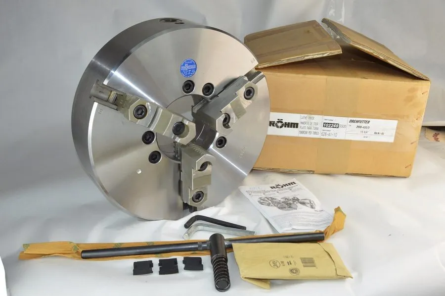Режущий инструмент Rohm 3 Jaw 16" Self Centering Manual Lathe Chuck A1-8 Mount K — фото лота 2