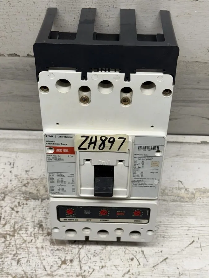 Автоматический выключатель EATON HKD 480V 65K HKD3400F 3 POLE 250 AMP TRIP CIRCU — фото лота 1
