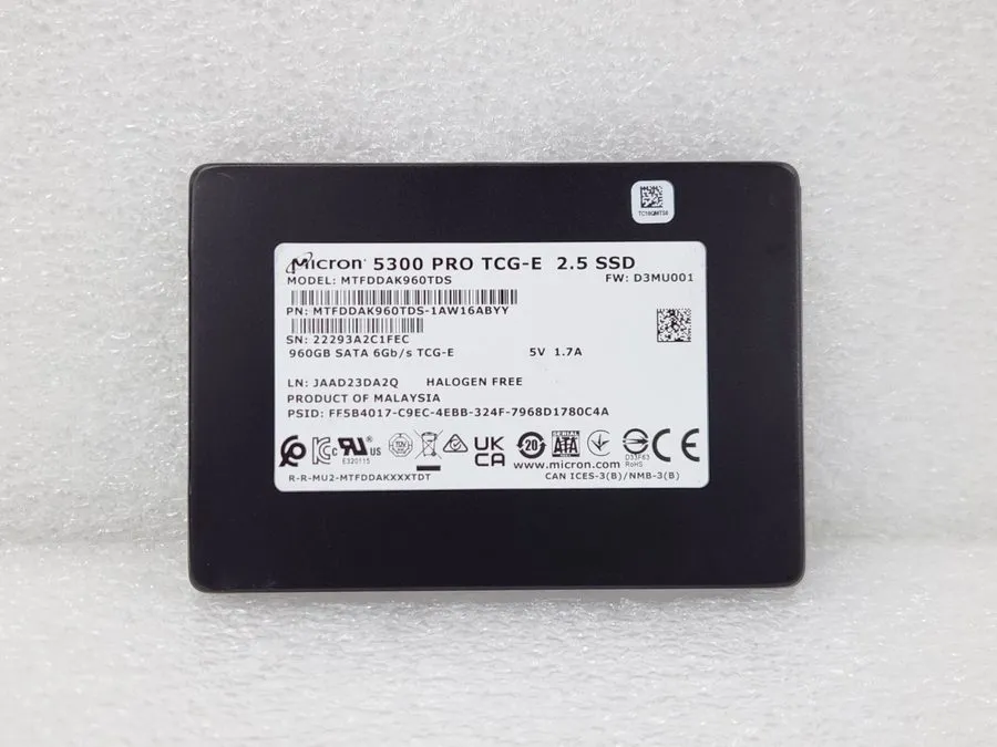 SSD-накопитель Dell Micron 960GB SATA 6Gb/s Enterprise SSD MTFDDAK960TDS DP/N 0C