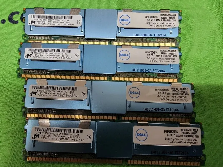 Модуль памяти Micron 4GB 2RX4 PC2-5300F-555-12-E0 MT36HTF51272FZ-667H1D6