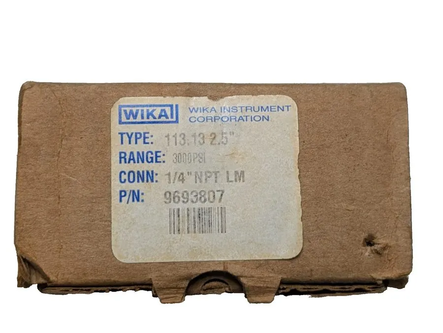 Трубопроводная арматура WIKA 9693807 COMMERCIAL GAUGE TYPE 113.13 5000PSI 1/4"NP