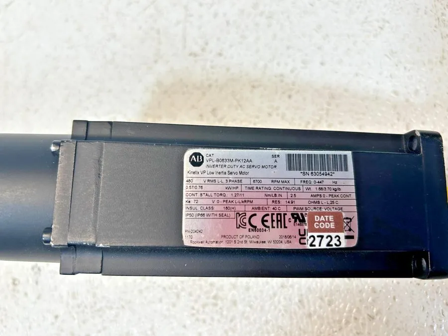 Серводвигатель Allen-Bradley VPL-B0633M-PK12AA SER A Inverter Duty AC Servo Moto