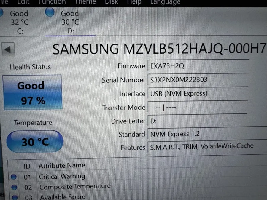 SSD-накопитель Samsung PM981 512GB M.2 PCIe NVMe Internal SSD 3400MB/s MZVLB512H