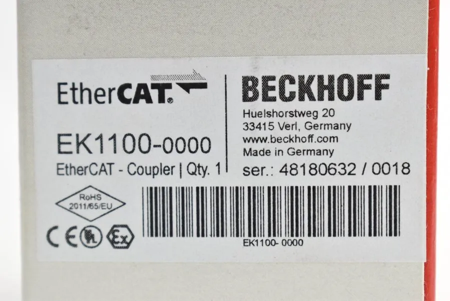 Шлюз полевой шины BECKHOFF ETHERCAT COUPLER EK1100-0000